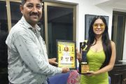 Dr. Krishna chouhan honored actress Tanisha Mukherjee with the award named 